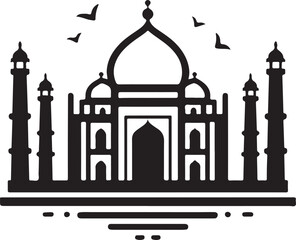 minimalist taj mahal logo