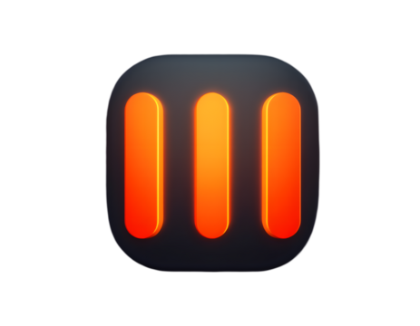 Abstract 3D Render: Glowing Orange Lines on Dark Background