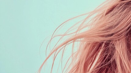 Frayed hair tips with split ends against a pastel background inviting self care and hair treatments. Generative AI