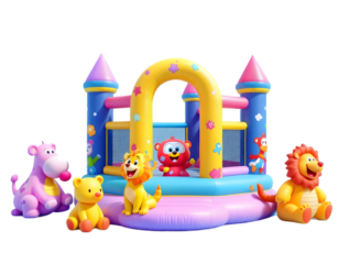 Inflatable Castle Playset with Adorable Animal Friends