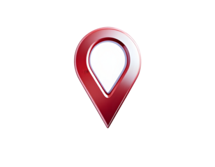 Red Glossy Location Pin: A 3D Rendered Map Marker