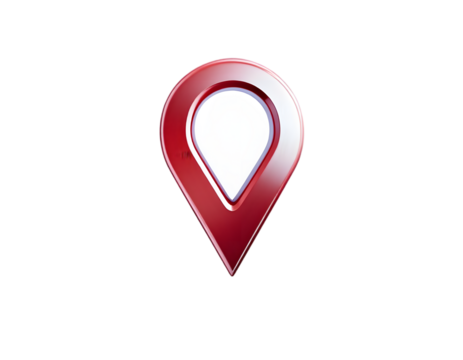 Red Glossy Location Pin: A 3D Rendered Map Marker