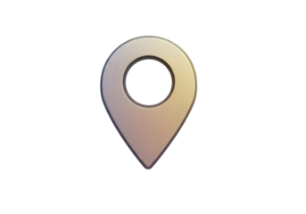 3D Location Pin:  A Beige-Gold Pointer Icon on Black Background
