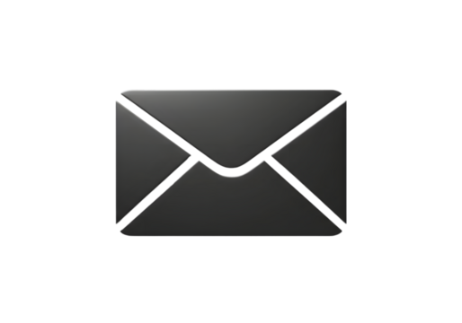 Sleek Dark Grey Email Icon: Digital Communication Symbol