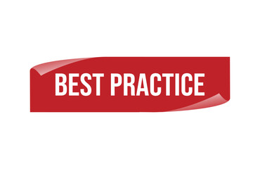 Fototapeta premium Red banner best practice isolated on white background.