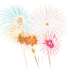 Colorful fireworks illuminate the night sky during a festive celebration in the city