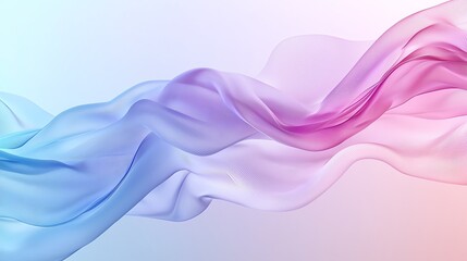 Abstract flowing wave with pastel gradient colors creating a smooth and serene visual effect.