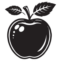 An apple black vector illustration