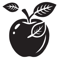 An apple black vector illustration