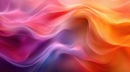 Obraz premium Colorful Fluid Waves of Light in Soft Pink and Orange Tones