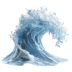 Dynamic water wave splash isolated on transparent background 