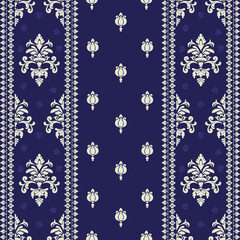 Hand drawing Wallpaper in the style of Baroque. A seamless vector background. floral ornament. Graphic vector patter illustration.