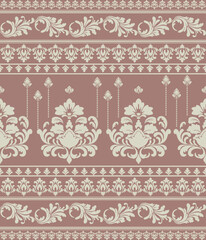 Hand drawing Wallpaper in the style of Baroque. A seamless vector background. floral ornament. Graphic vector patter illustration.