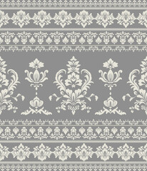 Hand drawing Wallpaper in the style of Baroque. A seamless vector background. floral ornament. Graphic vector patter illustration.