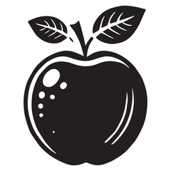 An apple black vector illustration