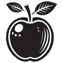 An apple black vector illustration