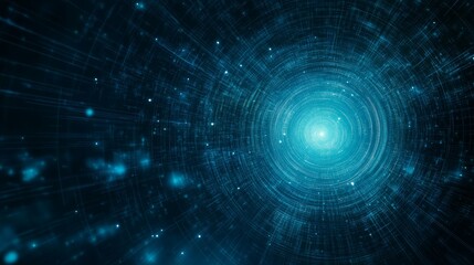 Obraz premium Futuristic Blue Vortex with Radiating Particles