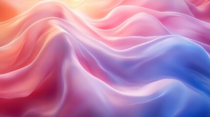 Obraz premium Soft Waves of Colorful Fabric Flowing in Gentle Motion and Light