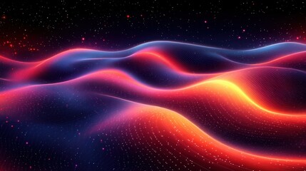 Obraz premium Colorful Abstract Waves with Vibrant Light and Dark Background