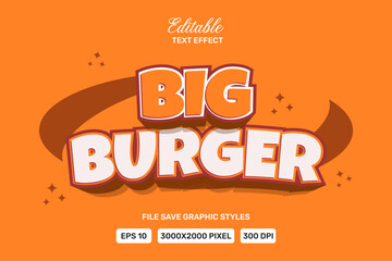 Obraz premium Text effect Premium Vector Big Burger Editable.