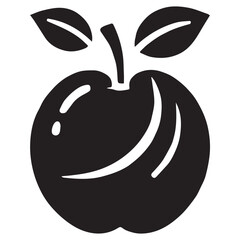 An apple black vector illustration