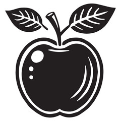 An apple black vector illustration