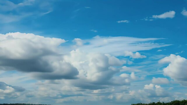Beautiful video footage white clouds passing blue sky featuring atmospheric movements influenced wind patterns changing ather conditions