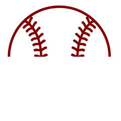 Obraz premium Half Baseball Stitching Silhouette