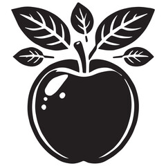 An apple black vector illustration