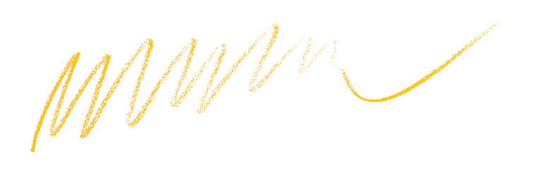 yellow pencil strokes isolated on transparent background