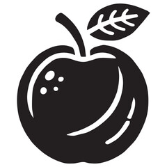 An apple black vector illustration