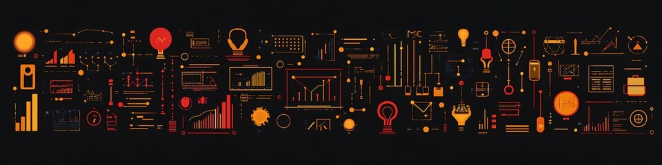 Obraz premium Abstract Data Visualization of Ideas and Growth