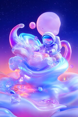 Astronaut in a Liquid Galaxy