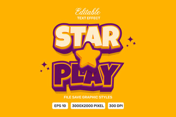 Text effect Premium Vector Star Play Editable.