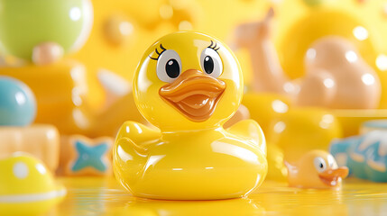 Baby Rubber Duckling Toy Display