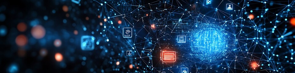 Global Network Data Visualization Abstract Design