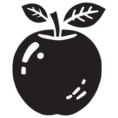 An apple black vector illustration