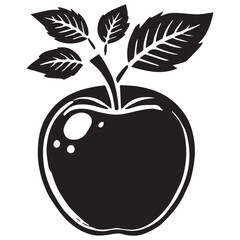 An apple black vector illustration