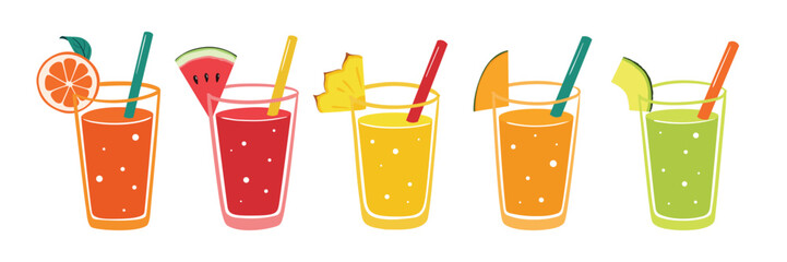 Juice set vector illustration