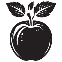 An apple black vector illustration