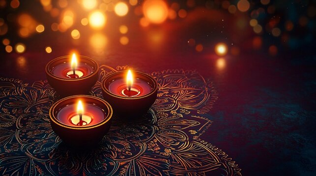 Warm and tranquil candles arranged in a semicircle create an elegant backdrop for events like Diwali and Ramadan, promoting meditation and reflection.