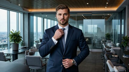 Confident Business Executive in a Modern Corporate Office &ndash; Leadership, Success, and Professionalism