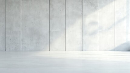 Obraz premium Minimalist concrete wall in bright light, showcasing modern architecture with smooth surfaces and clean lines.