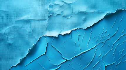 Naklejka premium A rough, textured blue painted wall with an old, weathered, cracked surface