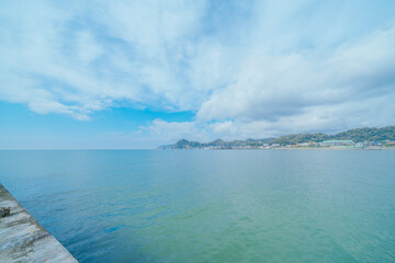 海に浮かぶ原岡桟橋