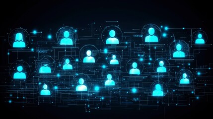 Global Network of Connected People Digital Human Connections and Communication