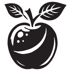 An apple black vector illustration