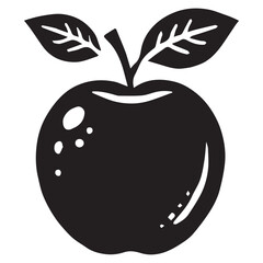 An apple black vector illustration