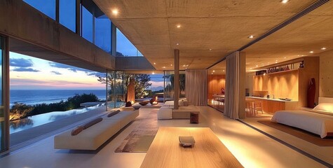 Luxury Beachfront House: Minimalist Design and Breathtaking Ocean View