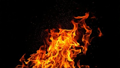 Fototapeta premium fire on a black background